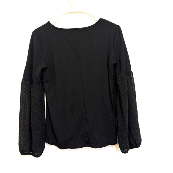 2/$25 Ann Taylor - Black Long Sleeve Blouse with Sheer Sleeves - Picture 8 of 8